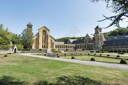 比利时修道院或位于阿尔登半岛的瓦尔修道院 石头 角落 地标背景