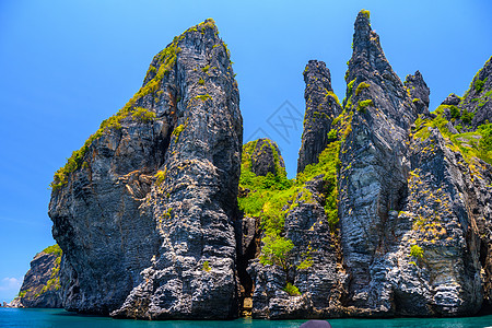 越南天堂岛海中岩石悬崖 高勇岛 菲菲 安达曼海 K 旅游 云背景