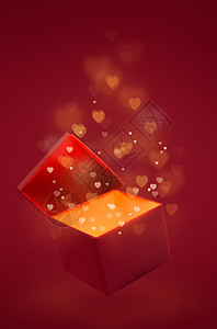 带爱情礼物的魔盒 橙子 背景虚化 生日 金的 天图片