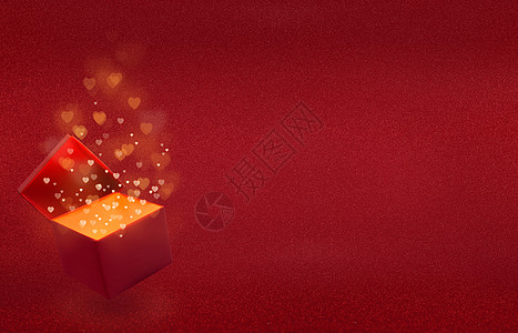 带爱情礼物的魔盒 浪漫的 背景虚化 惊喜 庆典 幸福图片