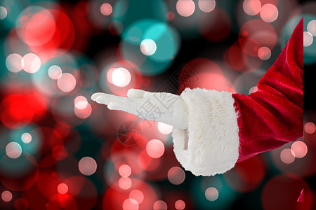 圣诞老人以手呈现的圣达克萨斯综合图像 庆祝 快乐 圆圈背景