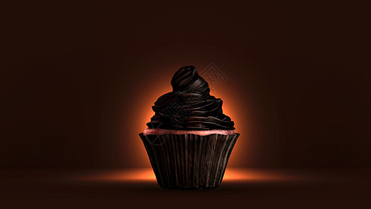 蛋糕加黑巧克力奶油 3D出品图片