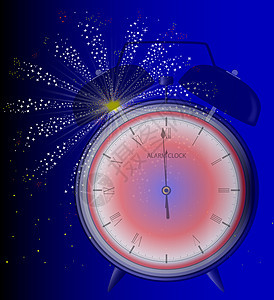 午夜 喜庆的 十二月 艺术品 钟 冬天 气球 绘画 警报图片