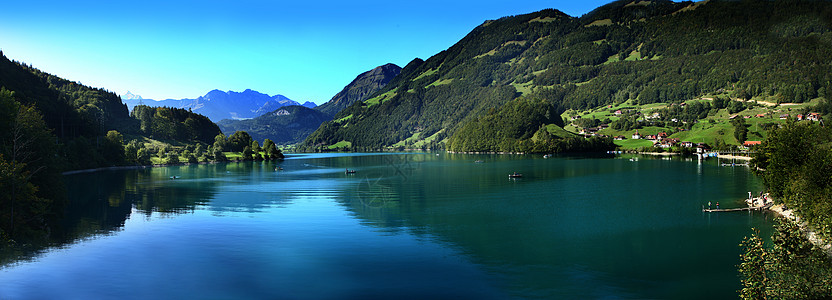 瑞士的著名捕鱼湖 瑞士著名的渔业湖 水域 房子 农村图片