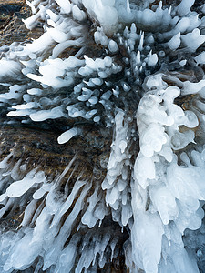俄罗斯Baikal湖的冰雪深处 假期 自然 气候图片