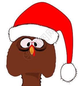 土耳其圣诞圣父 季节性 圣诞火鸡 圣诞老人的帽子 插图图片