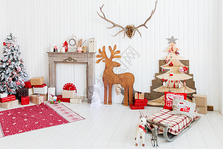 圣诞和新年家庭内部详情 木鹿 m 展示 夏娃树图片