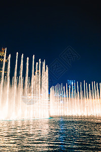 迪拜不老泉之舞 美妙的晚宴秀 水 奢华 喷射图片
