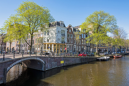 阿姆斯特丹在荷兰运河的城风景 S 图片