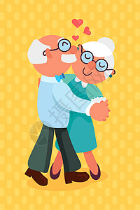 爱上九月祖父母快乐日 爷爷 舞蹈 团聚 奶奶 眼镜 问候语 家庭背景