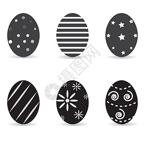 一套黑白复活节彩蛋 复活节彩蛋标志 平街图片
