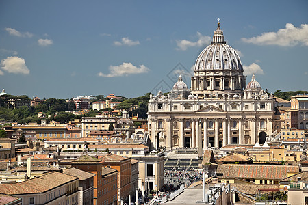 梵蒂冈城和圣彼得大教堂 城市 旅游 罗马 教会 天主教的背景图片