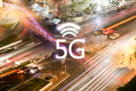 网络连接 5g 无线和城市夜间 ti 图标高清图片