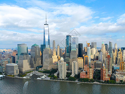 曼哈顿天线与世界贸易中心 美国纽约 的空中观察 世贸中心 纽约市图片