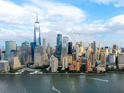 曼哈顿天线与世界贸易中心 美国纽约 的空中观察 世贸中心 街道图片