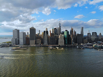 曼哈顿天线 与美国纽约金融区和世界贸易中心合设 东河 正方形图片