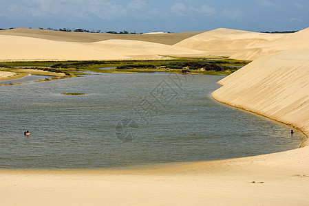 在兰科瓦马兰亨尼民族 沙丘中间的湖边 池塘图片