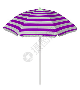 海滩带条纹雨伞-紫外线 紫色的 旅游 放松 紫色 白色的图片