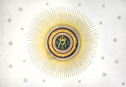 圣母玛利亚合音 虔诚 女士 宗教 女王 幻影 太阳 花圈图片