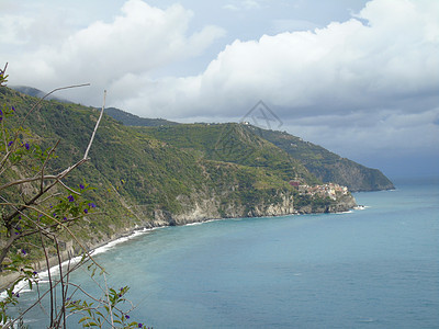 意大利辛克特尔夏季日 悬崖 海滩 高的 美丽的图片