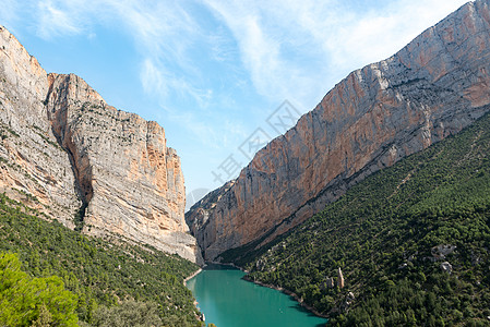 西班牙加泰罗尼亚的峡谷 石头 蓝色的 山 欧洲 欧洲旅游图片