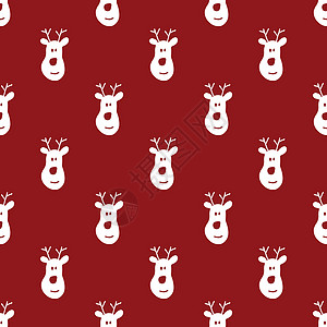 手绘仙鹿新年和圣诞节无缝模式 手工绘制驯鹿涂鸦没有缝合的格局 背景矢量一插图 复古的 十二月背景