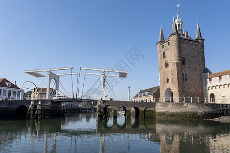 荷兰用红砖建造的旧城大门 历史的 城市 全景 晴天图片