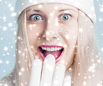 圣诞快乐和闪亮的雪地背景 金发美女P 雪花图片