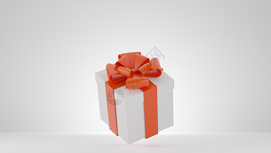 3D 圣诞和新年问候 用白礼品盒横幅标语 渲染 购物图片