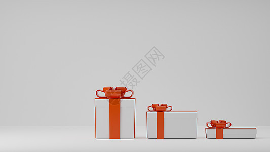 3D 圣诞和新年问候 用白礼品盒横幅标语 插图 惊喜图片