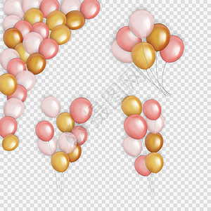 一组颜色有光泽的氦气球背景 生日周年庆典派对装饰用气球套装 它制作图案矢量 展示 天图片