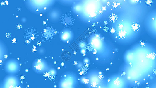 雪花八六星六枝短刺翅落冰尘雪蓝背景图片