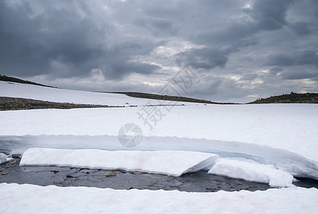 雪层覆盖着奥兰地 fjellet 风景优美的 冬天图片