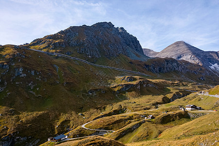 美丽的山景在奥地利高山的风景 白云石 太阳图片