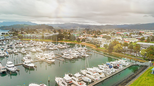 水星湾 Whitianga 新西兰北岛无人驾驶飞机空中观测 娱乐 浪潮背景图片