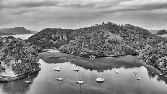 水星湾 Whitianga 新西兰北岛无人驾驶飞机空中观测 假期 晴天背景图片