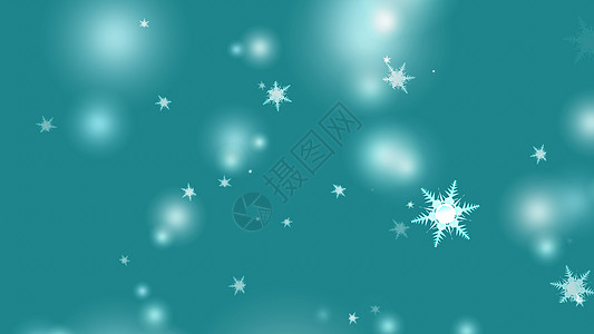 雪花六星十二枝短刺翼飘落冰尘颗粒圣诞节日元素 背景虚化 降雪图片