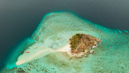 拥有白沙滩的热带小岛 顶层风景 水 美丽 绿松石图片