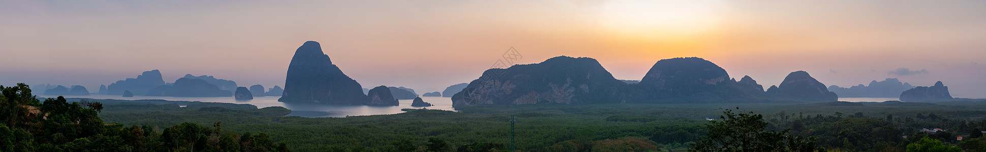 泰国的空中观察 张加湾的美丽景色 戏剧性 风景图片