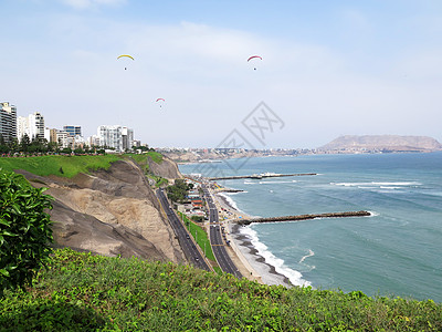 照片 秘鲁利马绿色海岸海滩拍摄的照片 海岸线图片