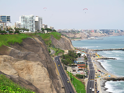 照片 秘鲁利马绿色海岸海滩拍摄的照片 建筑图片