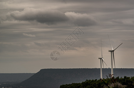 Lantakong大坝山上的Lamakhong风涡轮发电机 天空 生态图片