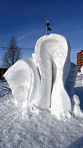 艺术 冬季在瑞典北部基律纳雪雪中心的一个广场上雕冰的石刻 建筑图片