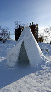 艺术 冬季在瑞典北部基律纳雪雪中心的一个广场上雕冰的石刻 镇 冬天图片