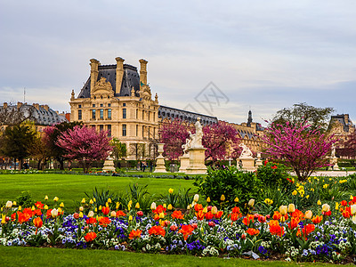 2019年4月 在法国巴黎卢浮宫的观光景色下 2019年4月 旅行 巴洛克风格图片