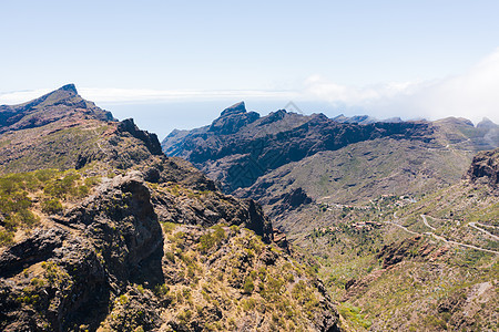 山景 特内里费岛山区的道路 西班牙加那利群岛 风景 天空图片