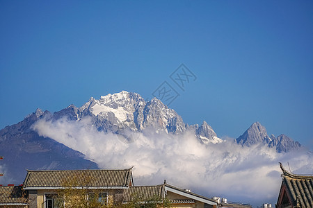 中国日南李江的玉龙雪山 拍摄世界古老城市的照片吧! 著名的地方 蓝色的图片