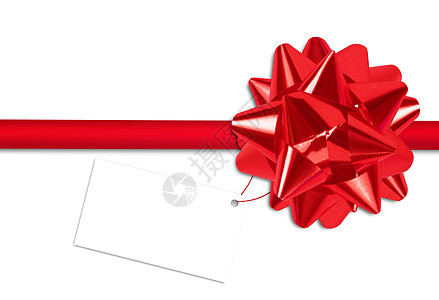 贴有带彩带的礼品卡纸条 丝带 庆典 圣诞节 购物图片