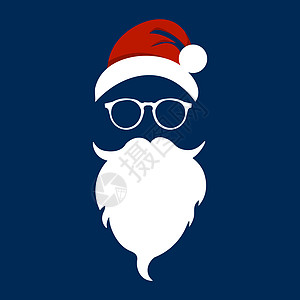 圣诞老人海报圣诞老人时尚剪影时髦风格图案制作 白色的 胡子背景