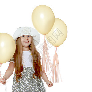 小女孩在玩气球呢 闲暇 可爱的 5-10年 庆典 喜悦 快乐的背景图片